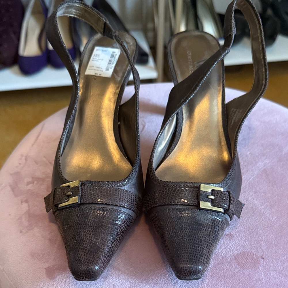 Worthington Dark Brown Slingback Heels